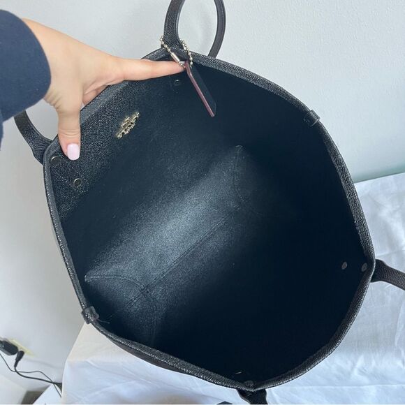 COACH Signature Jacquard Ava City Tote Laptop Work Bag Reversible Metro Tote - Picture 12 of 13